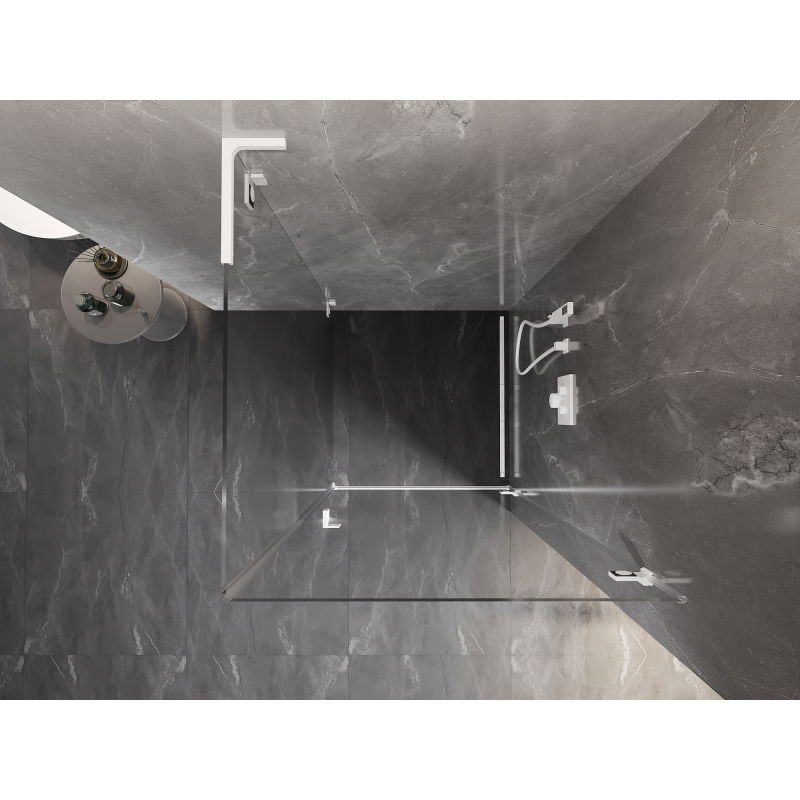 Mexen Lunar-B L sprchový kút otváracie dvere pravé 90 x 90 cm, transparentné, biela - 832L-090-090-20-00-P