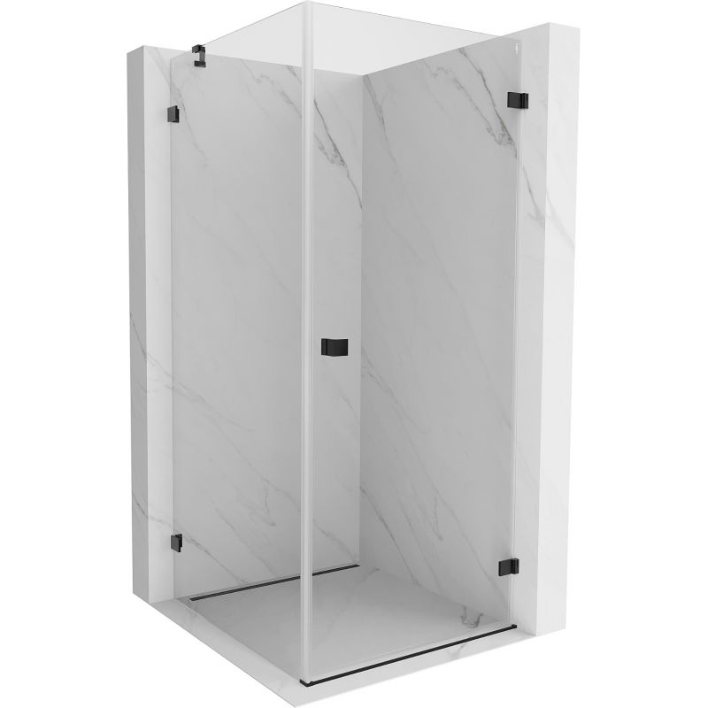 Mexen Lunar-B sprchová kabína s pravým otváraním 70 x 70 cm, priehľadná, čierna - 832-070-070-70-00-P