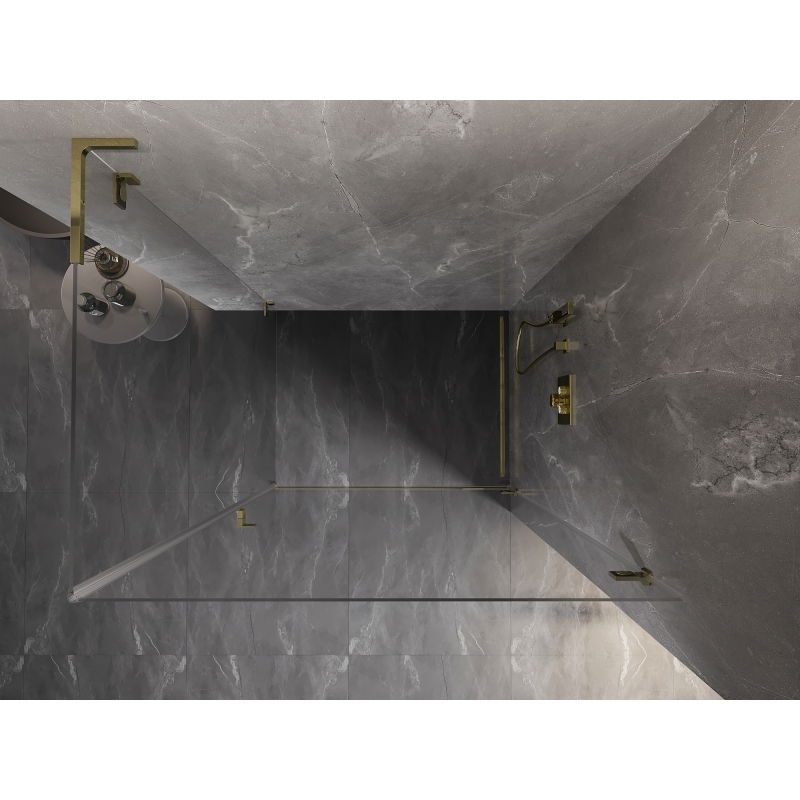 Mexen Lunar-B L sprchová kabína s otváracími pravými dverami 95 x 70 cm, transparentná, zlatá - 832L-095-070-50-00-P