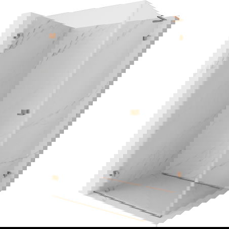 Mexen Lunar-B L sprchová kabína ľavá 80 x 70 cm, transparentná, brúsená meď - 832L-080-070-65-00-L