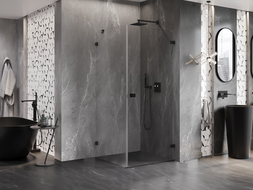 Mexen Lunar-B sprchová kabína s pravým otváraním 90 x 90 cm, transparentná, čierna - 832-090-090-70-00-P