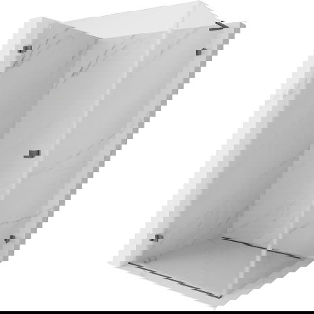 Mexen Lunar-B L sprchový kút s otočnými dverami ľavý 90 x 80 cm, transparentný, brúsená zbraňová šedá - 832L-090-080-66-00-L