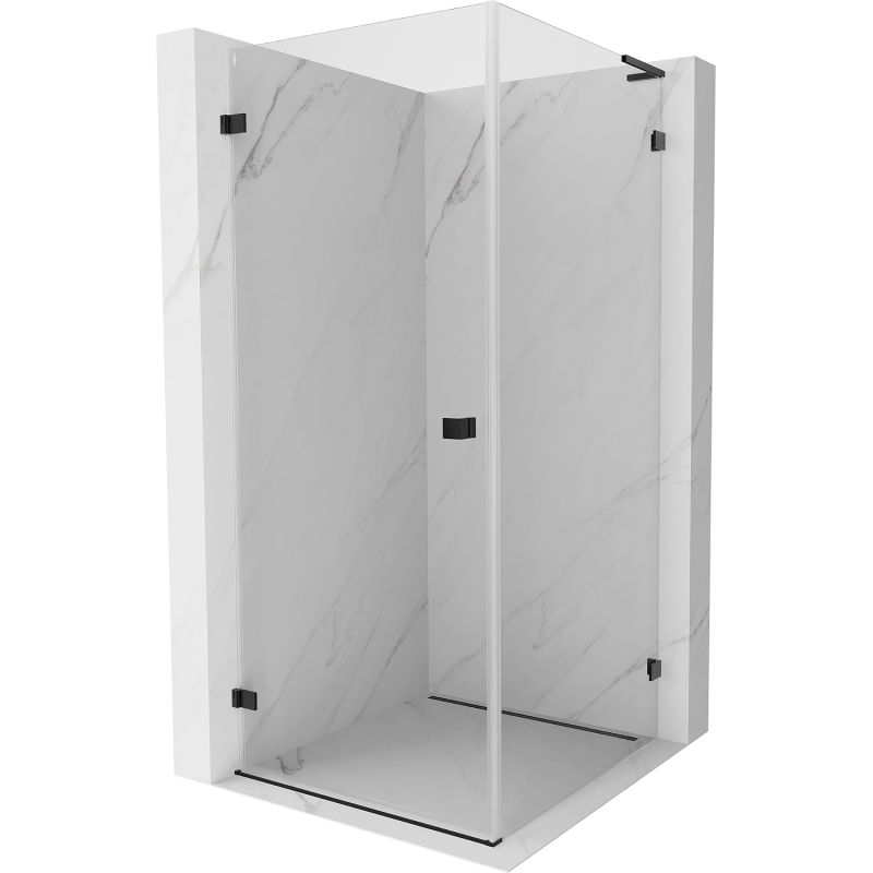 Mexen Lunar-B L Otočný ľavý sprchový kút 70 x 70 cm, transparentný, čierny - 832L-070-070-70-00-L