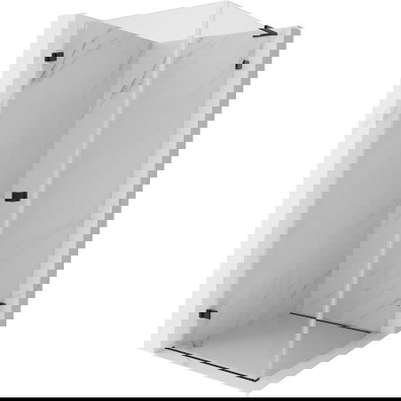 Mexen Lunar-B L Otočný ľavý sprchový kút 70 x 70 cm, transparentný, čierny - 832L-070-070-70-00-L