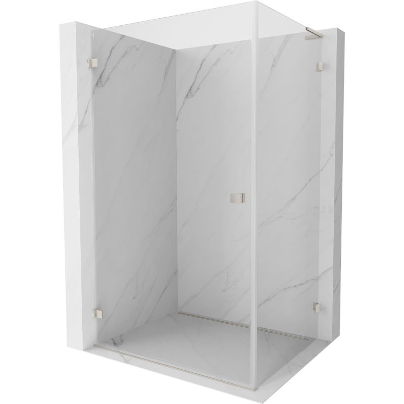 Mexen Lunar-B L sprchový kút s výklopnými dverami ľavý 95 x 80 cm, priehľadný, brúsený nikel- 832L-095-080-97-00-L