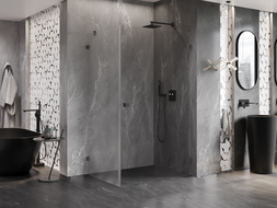 Mexen Lunar-B sprchovací kút, otočné dvere pravé 100 x 70 cm, číre, gun metal - 832-100-070-95-00-P