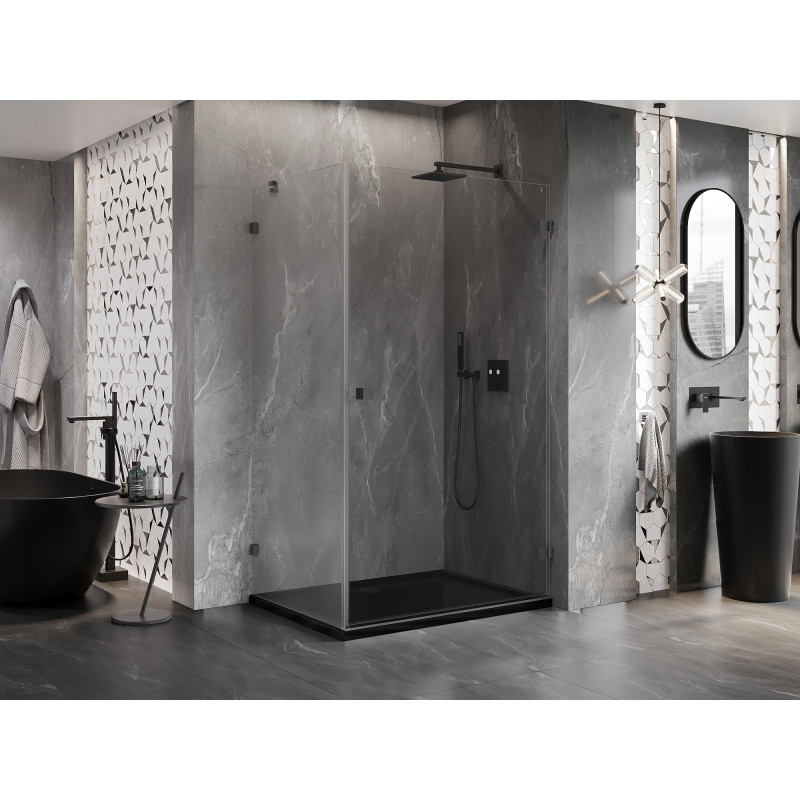 Mexen Lunar-B sprchový kút s pántovými dverami pravý 100 x 90 cm, transparentný, gun metal - 832-100-090-95-00-P