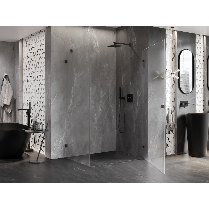 Mexen Lunar-B sprchový kút s pántovými dverami pravý 100 x 90 cm, transparentný, gun metal - 832-100-090-95-00-P