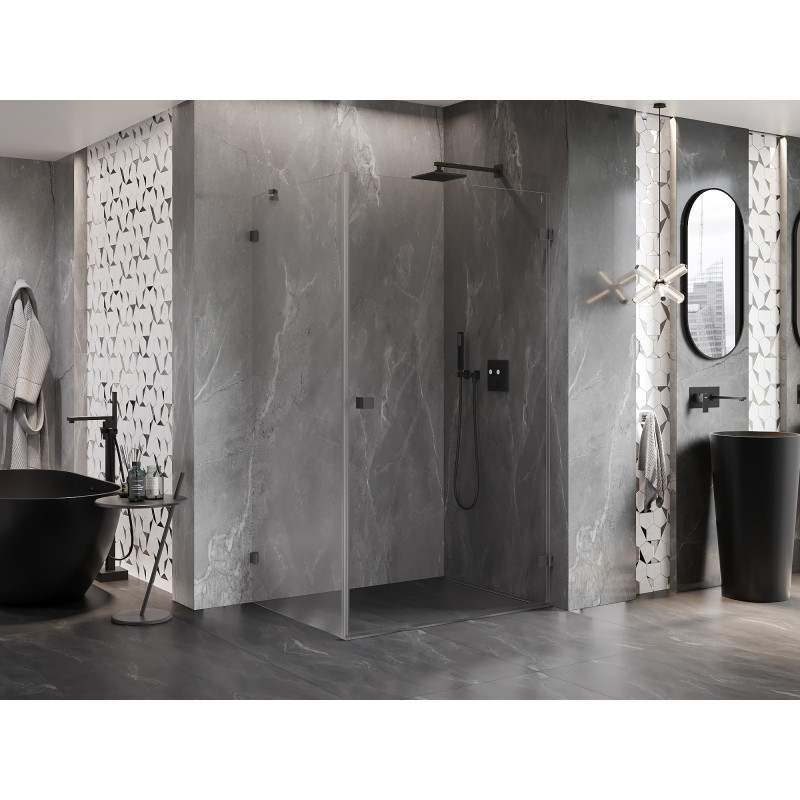 Mexen Lunar-B sprchový kút s pántovými dverami pravý 100 x 90 cm, transparentný, gun metal - 832-100-090-95-00-P