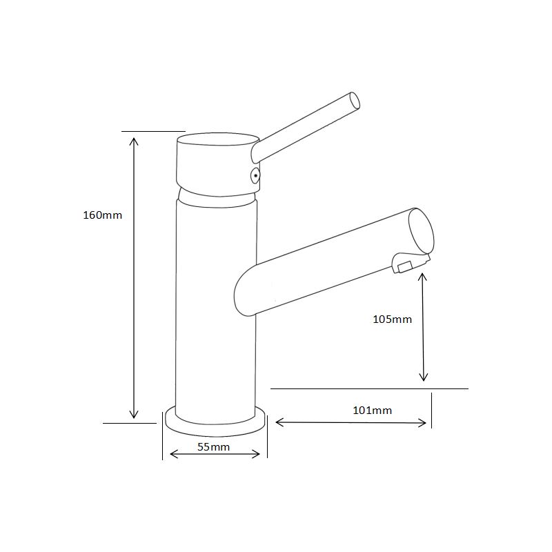 Mexen Eri batéria umývadlová, chróm - 74200-00