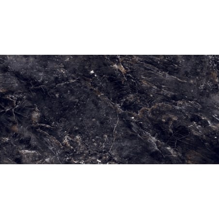 Mexen Rokocha Čierna glazovaná rekt. G1, dlaždica podlahovo-stenová 120 x 60 cm, vysoký lesk - TL205-120-060-01