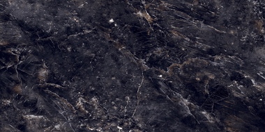 Mexen Rokocha Čierna glazovaná dlaždica rekt. G1, podlahová a nástenná dlaždica 120 x 60 cm, vysoký lesk - TL205-120-060-01