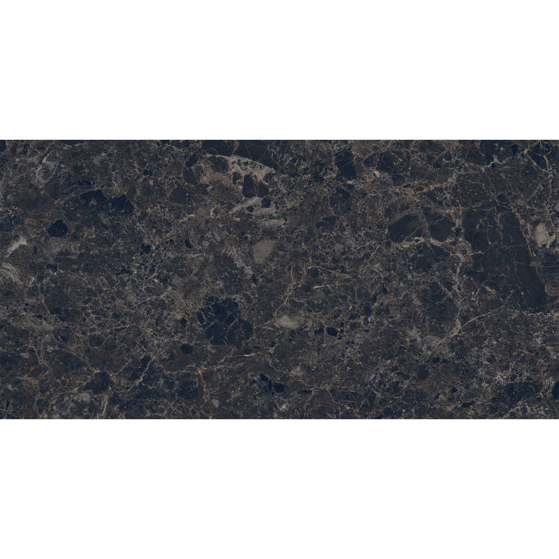 Mexen Slik Emperador Čierny glazovaný gres rekt. G1, podlahovo-stenná dlaždica 120 x 60 cm, vysoký lesk - TL207-120-060-01