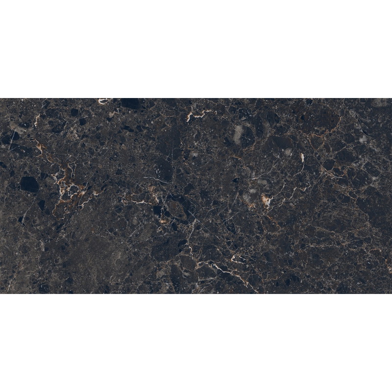 Mexen Slik Emperador Čierny glazovaný gres rekt. G1, podlahovo-stenná dlaždica 120 x 60 cm, vysoký lesk - TL207-120-060-01