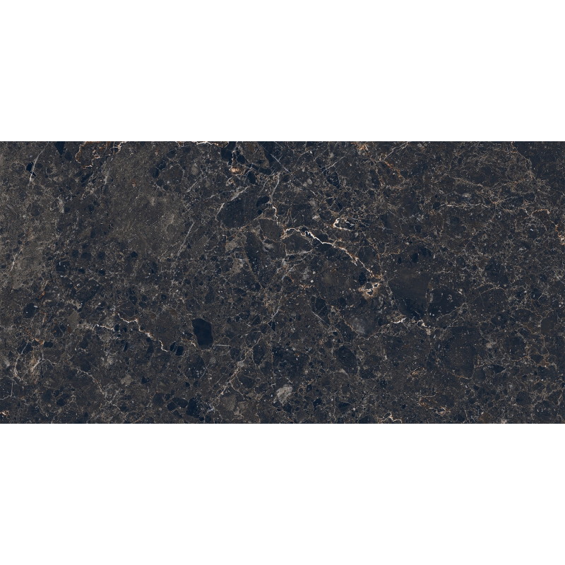 Mexen Slik Emperador Čierny glazovaný gres rekt. G1, podlahovo-stenná dlaždica 120 x 60 cm, vysoký lesk - TL207-120-060-01