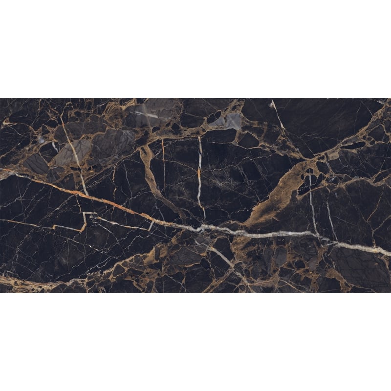 Mexen Orlo Black lesklý glazovaný gres rekt. G1, dlaždica podlahovo-stenná 120 x 60 cm, vysoký lesk - TL211-120-060-00
