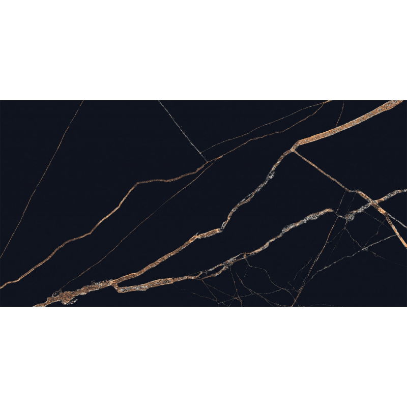 Mexen Fossil Black leštený rektifikovaný gres G1, podlahová-obkladová dlaždica 120 x 60 cm, vysoký lesk - TL213-120-060-00