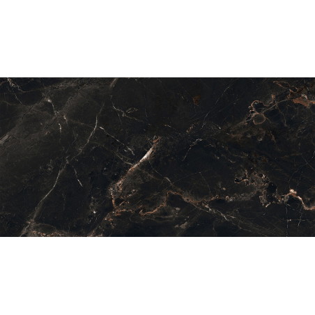 Mexen Marquino Čierna glazovaná rektifikovaná gresová dlaždica G1, podlahovo-stenová dlaždica 120 x 60 cm, vysoký lesk