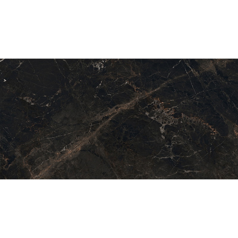 Mexen Marquino Čierna glazovaná rektifikovaná gresová dlaždica G1, podlahovo-stenová dlaždica 120 x 60 cm, vysoký lesk