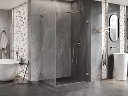 Mexen Lunar-B L sprchový kút s pravými dverami 90 x 80 cm, priehľadný, brúsený nikel - 832L-090-080-97-00-P