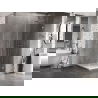 Mexen Lunar-B L sprchová kabína s otvárateľnými dverami pravá 90 x 90 cm, priehľadná, kartáčovaný nikel - 832L-090-090-97-00-P