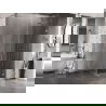Mexen Lunar-B L sprchová kabína s otvárateľnými dverami pravá 90 x 90 cm, priehľadná, kartáčovaný nikel - 832L-090-090-97-00-P