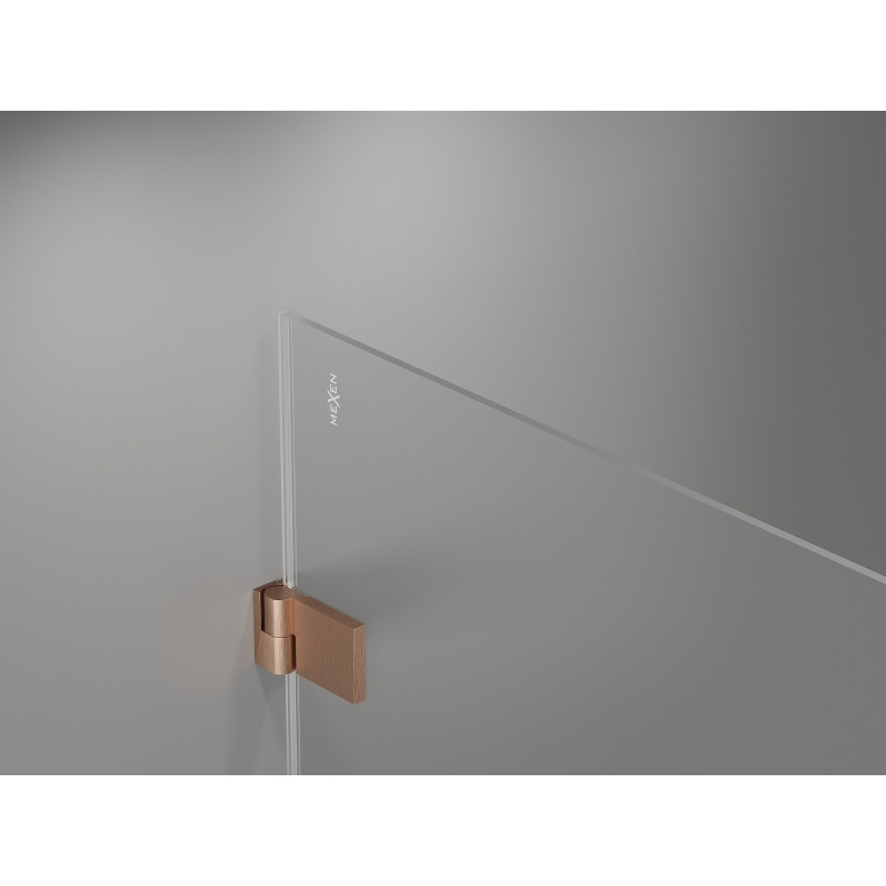 Mexen Lunar-B L sprchová kabína otváracia pravá 95 x 80 cm, transparentná, brúsená meď - 832L-095-080-65-00-P