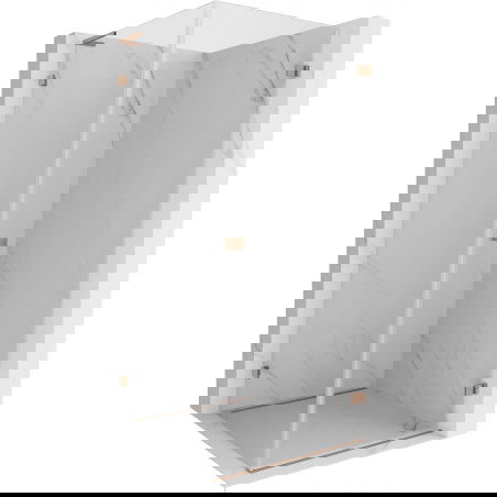 Mexen Lunar-B L sprchová kabína pravá 100 x 100 cm, transparentná, brúsená meď - 832L-100-100-65-00-P