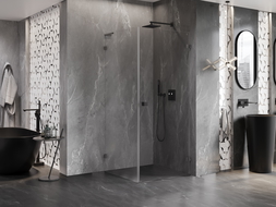 Mexen Lunar-B L sprchová kabína s otočnými dverami pravá 80 x 80 cm, transparentná, gun gray kartáčovaná - 832L-080-080-66-00-P