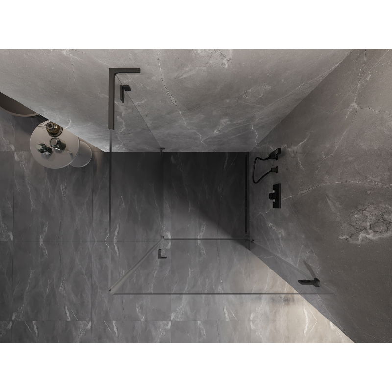 Mexen Lunar-B L sprchová kabína s otočnými dverami pravá 80 x 80 cm, transparentná, gun gray kartáčovaná - 832L-080-080-66-00-P