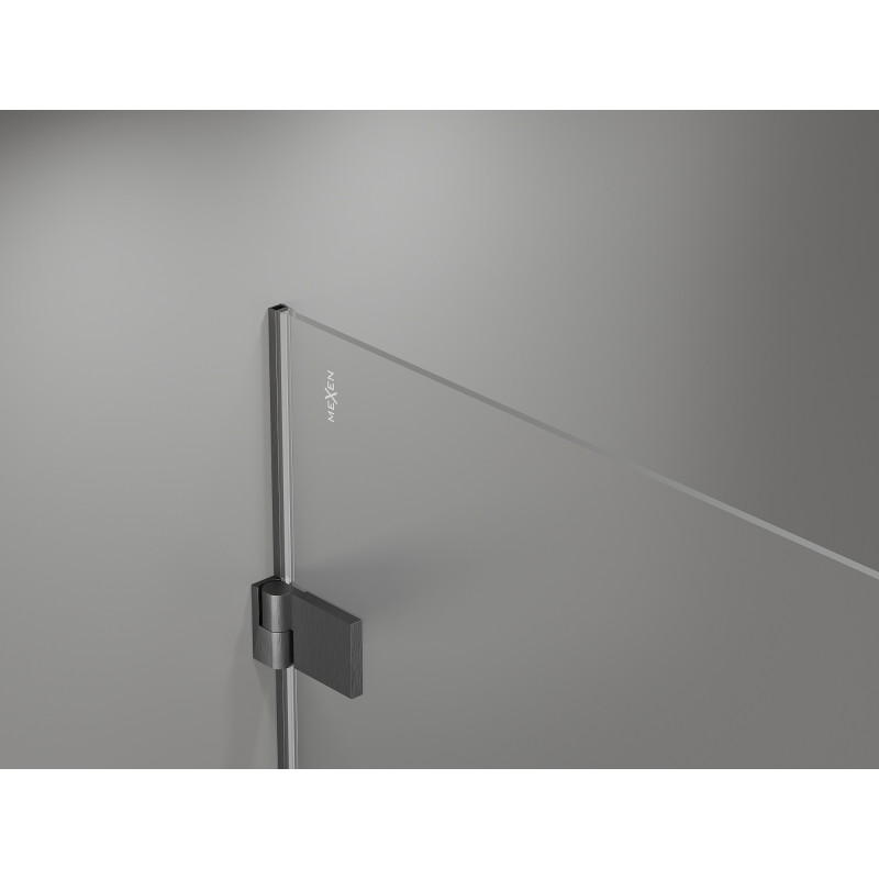 Mexen Lunar-B L Sprchová kabína so sklopnými dverami pravá 100 x 80 cm, transparentná, brúsená so zbraňovým šedým
