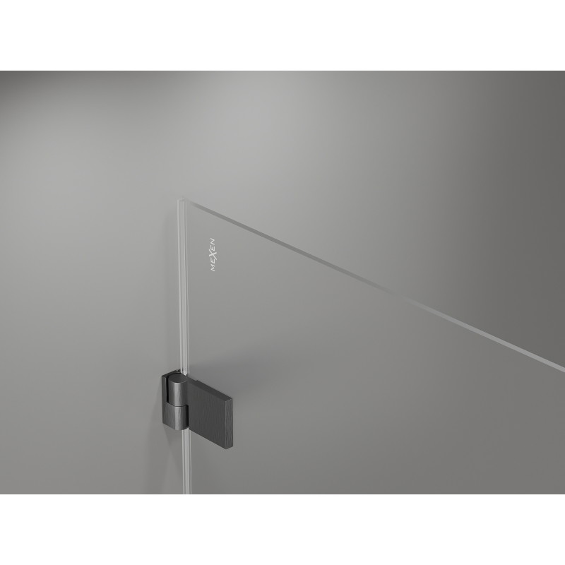 Mexen Lunar-B L Sprchová kabína so sklopnými dverami pravá 100 x 80 cm, transparentná, brúsená so zbraňovým šedým