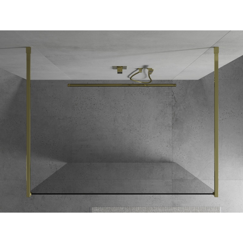 Mexen Kioto voľne stojaca sprchová stena 130 x 200 cm, priehľadná 8 mm, zlatá - 800-130-002-50-00