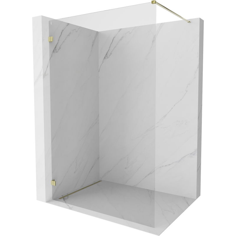 Mexen Lunar sprchová stena Walk-in ľavá 70 x 200 cm, transparentná 8 mm, zlatá - 830-070-000-50-00-L