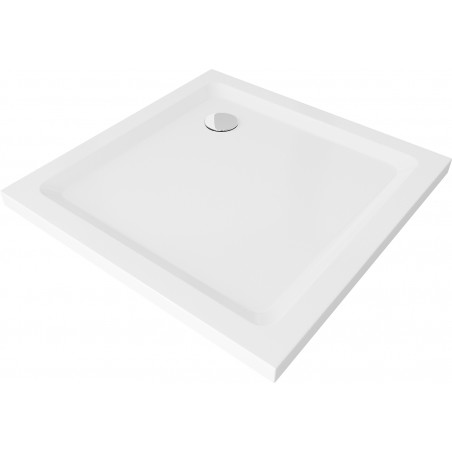 Mexen Flat štvrtcová sprchová vanička slim 70 x 70 cm, biela, sifón chróm - 40107070