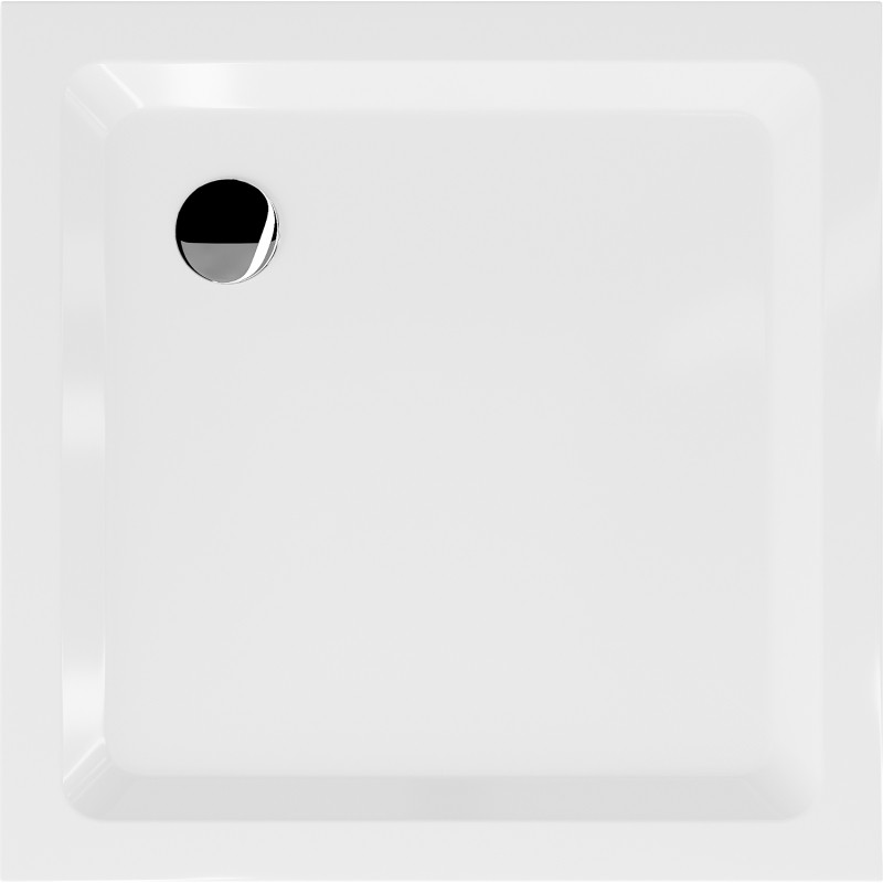 Mexen Flat štvrtcová sprchová vanička slim 70 x 70 cm, biela, sifón chróm - 40107070
