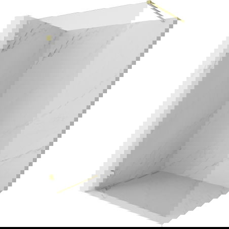 Mexen Lunar sprchová stena Walk-in ľavá 80 x 200 cm, transparentná 8 mm, zlatá kartáčovaná - 830-080-000-55-00-L