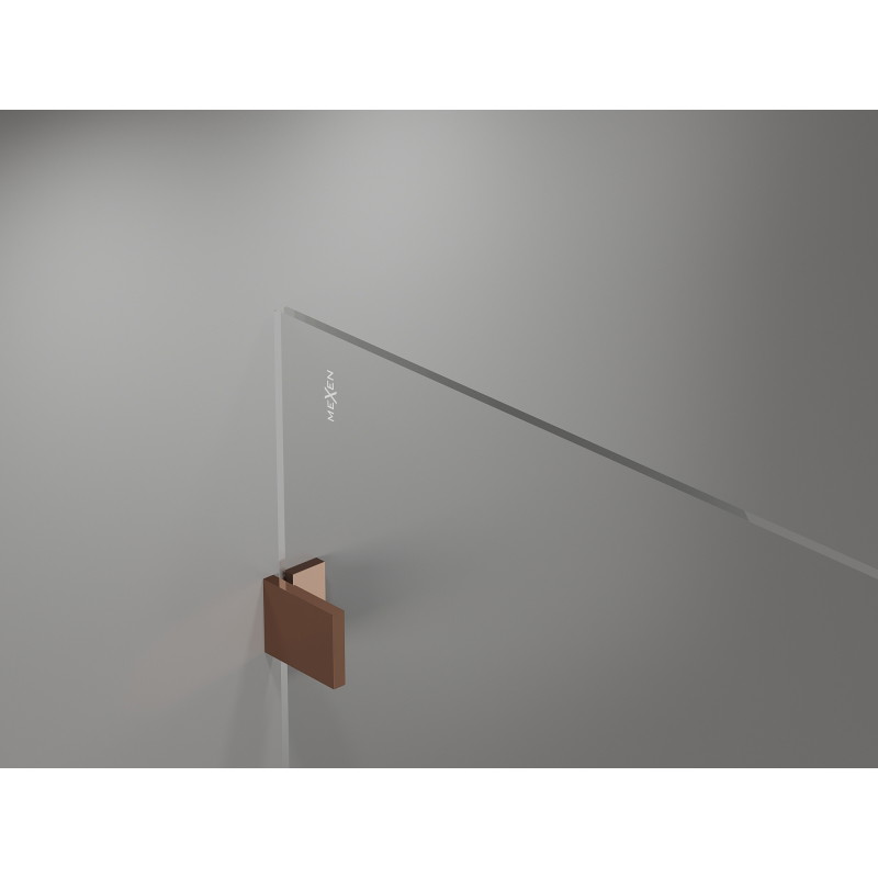Mexen Lunar sprchová stena Walk-in ľavá 130 x 200 cm, transparentná 8 mm, ružové zlato - 830-130-000-60-00-L