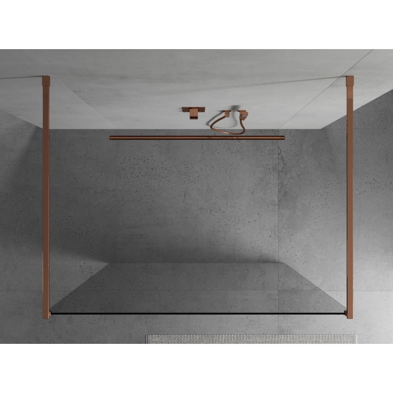 Mexen Kioto samostatná sprchová stena 150 x 200 cm, transparentná 8 mm, ružové zlato - 800-150-002-60-00