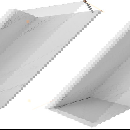 Mexen Lunar sprchová stena Walk-in ľavá 130 x 200 cm, priehľadná 8 mm, brúsená meď - 830-130-000-65-00-L