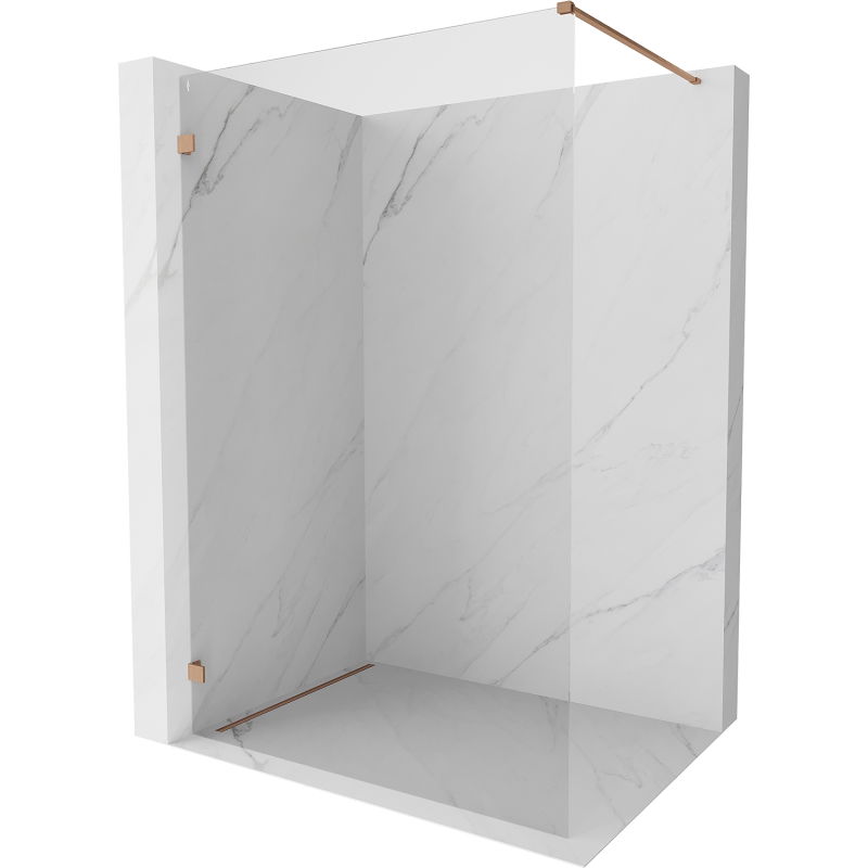 Mexen Lunar sprchová stena Walk-in ľavá 140 x 200 cm, transparentná 8 mm, brúsená meď - 830-140-000-65-00-L