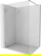 Mexen Lunar sprchová stena Walk-in ľavá 140 x 200 cm, transparentná 8 mm, brúsená meď - 830-140-000-65-00-L