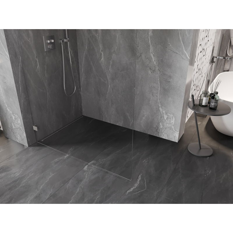 Mexen Lunar sprchová stena Walk-in ľavá 100 x 200 cm, transparentná 8 mm, brúsený nikel - 830-100-000-97-00-L