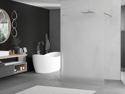 Mexen Kioto samostatne stojaca sprchová stena 100 x 200 cm, matné sklo 8 mm, chróm - 800-100-002-01-30