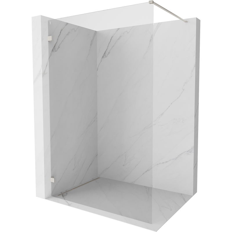 Mexen Lunar sprchová stena Walk-in ľavá 140 x 200 cm, priehľadná 8 mm, kartáčovaný nikel - 830-140-000-97-00-L