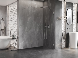 Mexen Lunar sprchová stena Walk-in pravá 120 x 200 cm, transparentná 8 mm, chróm - 830-120-000-01-00-P