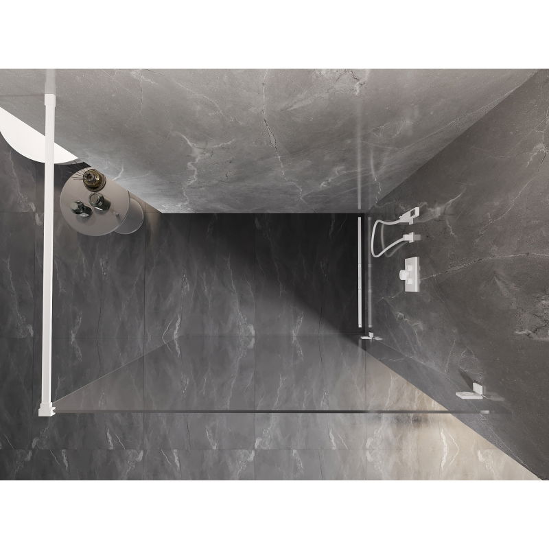 Mexen Lunar sprchová stena Walk-in pravá 60 x 200 cm, priehľadná 8 mm, biela - 830-060-000-20-00-P