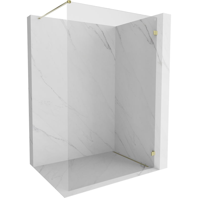 Mexen Lunar sprchová stena Walk-in pravá 120 x 200 cm, priehľadná 8 mm, zlatá - 830-120-000-50-00-P