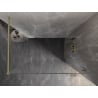 Mexen Lunárna sprchová stena Walk-in pravá 80 x 200 cm, priehľadná 8 mm, zlatá kartáčovaná - 830-080-000-55-00-P
