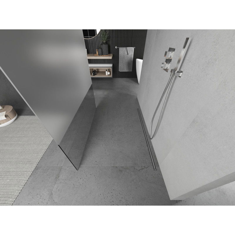 Mexen Kioto voľne stojaca sprchová stena 110 x 200 cm, priehľadná/matná 8 mm, chróm - 800-110-002-01-35